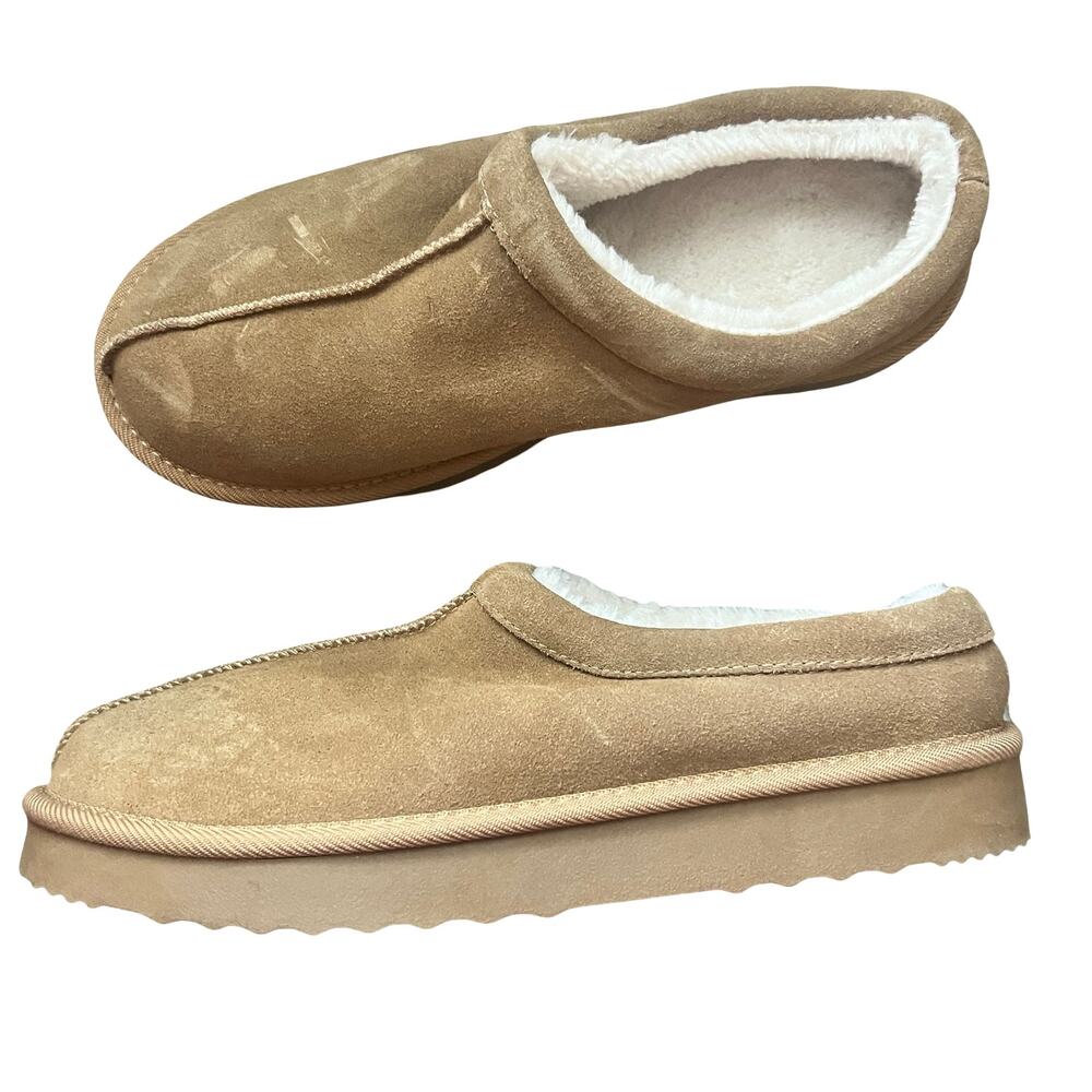 AUDEN Women's Kaya Genuine Suede Clog Slippers Tan 11